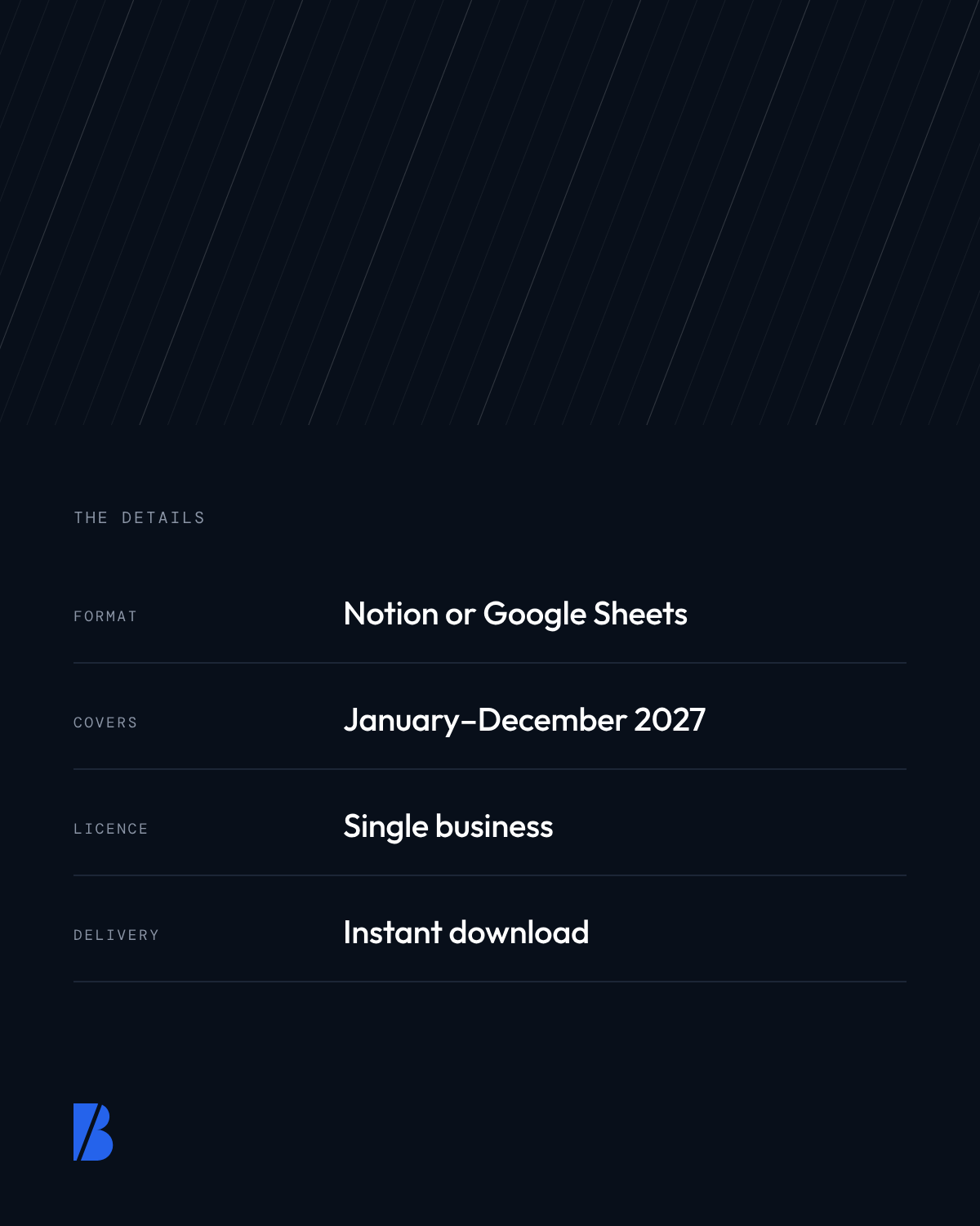 Content Calendar 2027